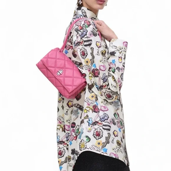 Marc Jacobs The Mini Dual Shoulder Bag Pink NWT - Picture 2 of 6